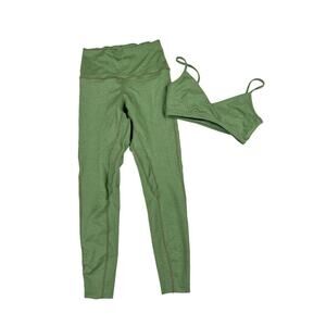 Well Being + Being Well Ashe 7/8 Leggings and Sports Bra in Loden Green Heather